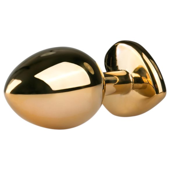 Easytoys - plug anal metalic cu piatră roz - aur, 3cm