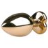 Easytoys - dop anal metalic cu bază inimă - auriu-roz 3,5 cm