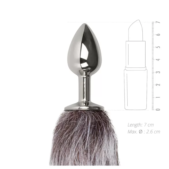 Easytoys Fox NO5 - dop anal metalic cu coadă de vulpe - argintiu
