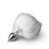 Easytoys Bunny NO1 - plug anal metalic cu coadă de iepure (argintiu-alb)