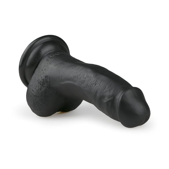 Easytoys - dildo cu ventuză și testicule - 15cm - negru