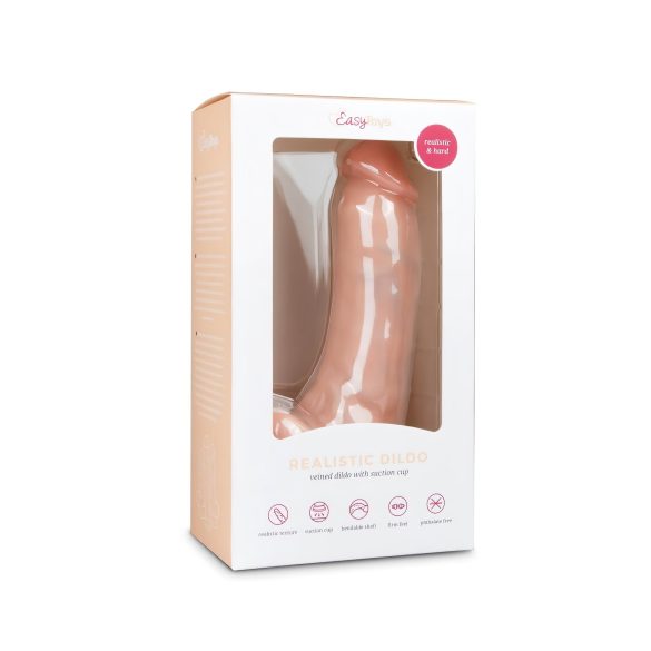 Easytoys - dildo cu ventuză și testicule (20cm) - natur