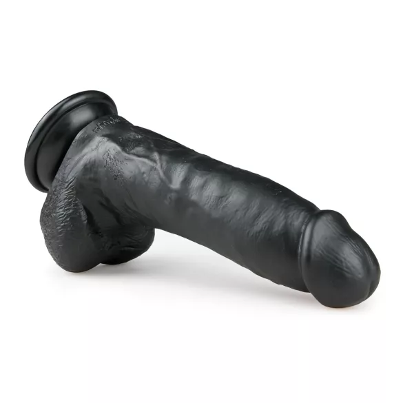 Easytoys - dildo cu ventuză și testicule - 20cm - negru