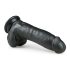 Easytoys - Dildo cu ventuză și testicule (20cm) - negru