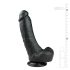 Easytoys - Dildo cu ventuză și testicule (20cm) - negru