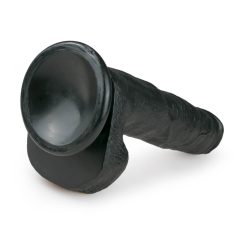 Easytoys - dildo cu ventuză și testicule (22,5cm) - negru