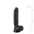 Easytoys - dildo cu ventuză și testicule - 22,5 cm - negru