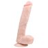 Easytoys - dildo mare cu ventuză și testicule (26,5 cm) - natural