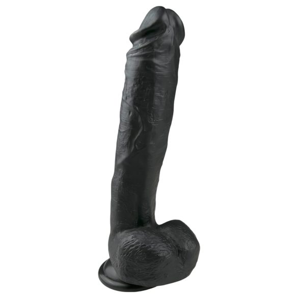 Easytoys - dildo cu ventuză și testicule - mare - 26,5 cm - negru