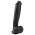 Easytoys - dildo cu ventuză și testicule - mare - 26,5 cm - negru