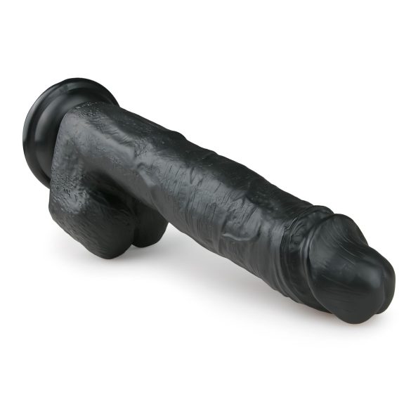 Easytoys - dildo cu ventuză și testicule - mare - 26,5 cm - negru