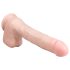 Easytoys - dildo mare cu ventuză și testicule (29,5cm) - culoare naturală
