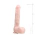 Easytoys - dildo mare cu ventuză și testicule (29,5cm) - culoare naturală