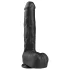 Easytoys - dildo mare cu testicule și ventuză - 29,5 cm - negru