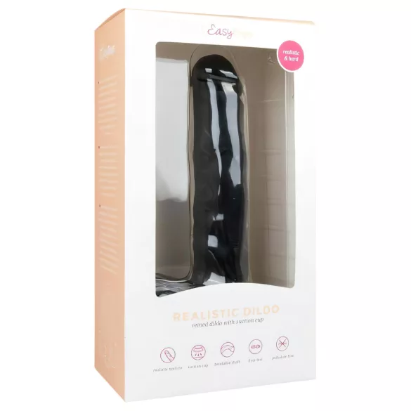 Easytoys - dildo mare cu testicule și ventuză - 29,5 cm - negru