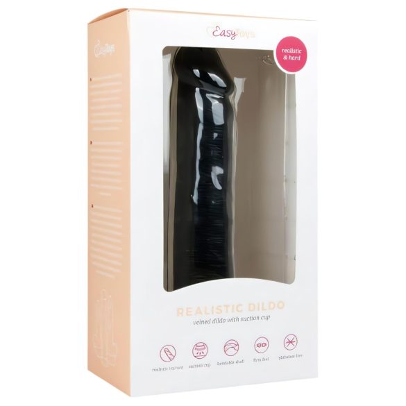 Easytoys - dildo realist cu ventuză - 20,5 cm - negru