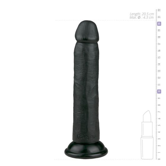 Easytoys - dildo realistic cu ventuză (20,5cm) - negru
