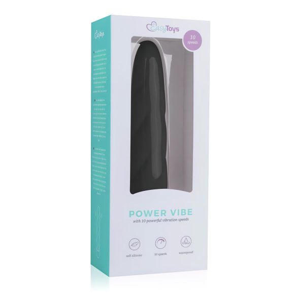 Easytoys Power Vibe - vibrator tip baghetă răsucită - silicon negru
