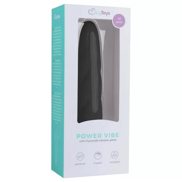 Easytoys Power Vibe - vibrator tip baghetă răsucită - silicon negru