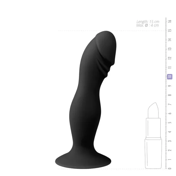 Easytoys - dildo glandă, ventuză - negru