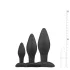 Easytoys Rocket - set plug anal - 3 bucăți - silicon negru