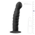 Easytoys - dildo anal cu ventuză - texturat - silicon negru 14cm