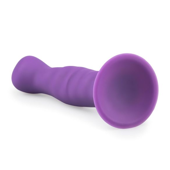 Easytoys - dildo ondulat cu ventuză - silicon mov