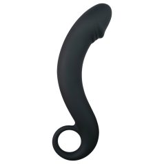 EasyToys - dildo anal curbat - silicon - negru