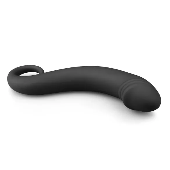 EasyToys - dildo anal curbat - silicon - negru
