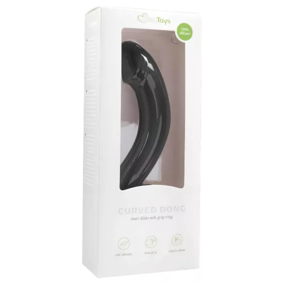EasyToys - dildo anal curbat - silicon - negru