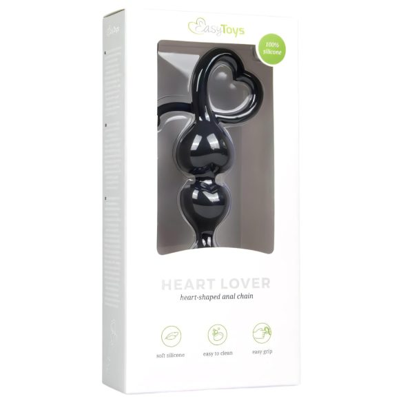 EasyToys - dildo anal cu bile - silicon negru