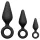 Easytoys - set plug anal cu inel - 3 piese - negru