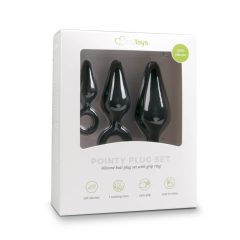   Easytoys - set de dildo-uri anale cu inel de prindere - 3 bucăți (negru)