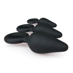   Easytoys - set de dildo-uri anale cu inel de prindere - 3 bucăți (negru)