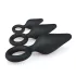 Easytoys - set plug anal cu inel - 3 piese - negru