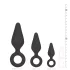 Easytoys - set plug anal cu inel - 3 piese - negru