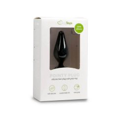   Easytoys Pointy Plug - dildo anal cu inel de tragere - marime medie (negru)