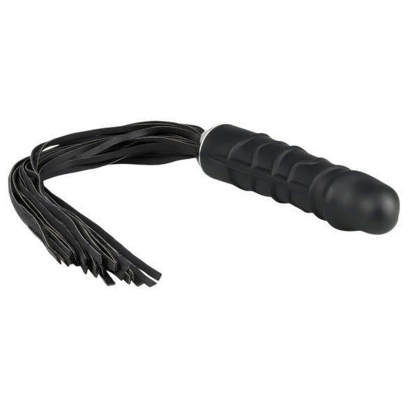 Easytoys Flogger - bici și dildo din silicon într-unul (negru)