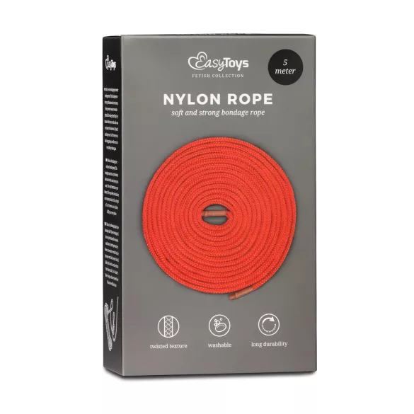 Easytoys Rope - funie de bondage (5 m, roșu)