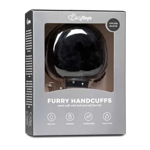 Easytoys - cătușe plușate - negru