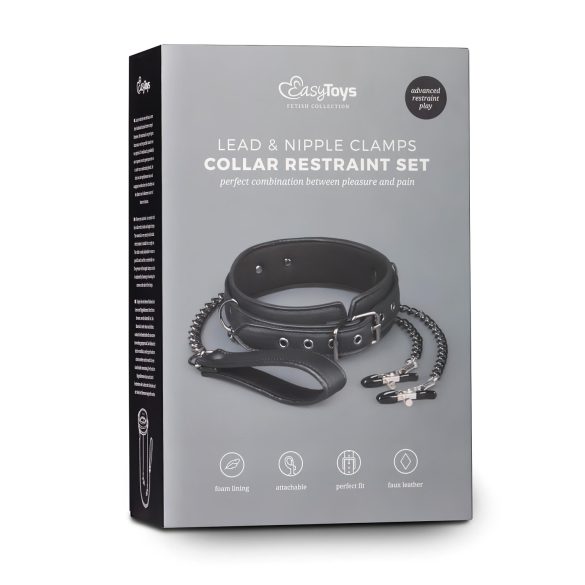 Easytoys - set 4 piese: cleme sâni, zgardă și lesă