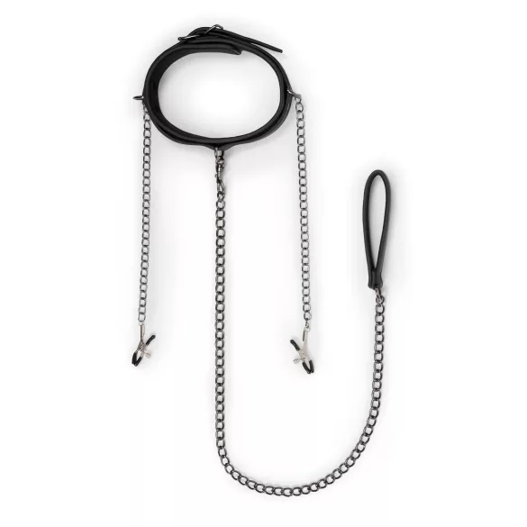 Easytoys - set cleme pentru sfârcuri, zgardă și lesă - 4 piese