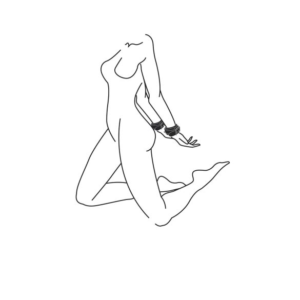 Easytoys - cătușe din piele ecologică - negru