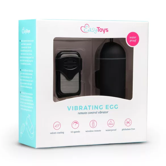 EasyToys - ou vibrator purtabil cu telecomandă (negru)