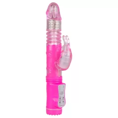 EasyToys Bunny - vibrator cu mișcare de împingere (roz)