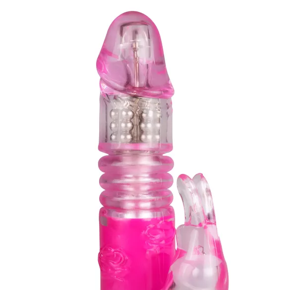 EasyToys Bunny - vibrator cu mișcare de împingere (roz)