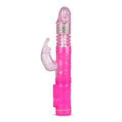   Easytoys - Vibrator cu perle rotative, impulsuri, și braț pentru clitoris (roz)