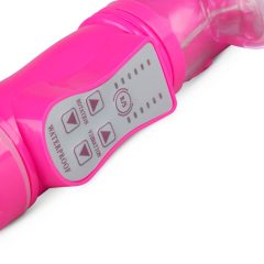   Easytoys - Vibrator cu perle rotative, impulsuri, și braț pentru clitoris (roz)