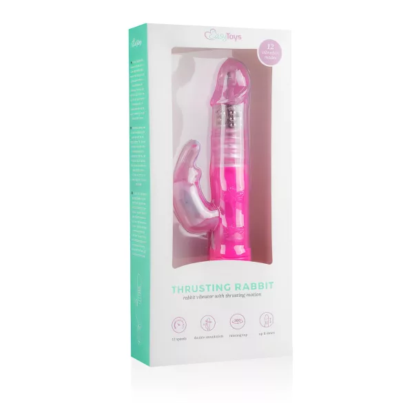 EasyToys Bunny - vibrator cu mișcare de împingere (roz)
