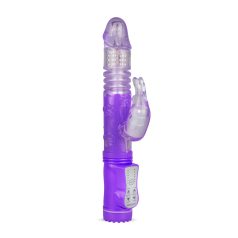 Easytoys Bunny - vibrator rotativ și împingător (mov)